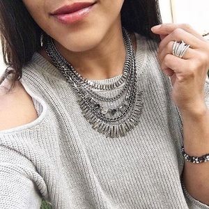 Stella & Dot Amelia Sparkle necklace, silver